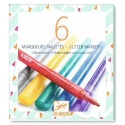 6 Marqueurs Pailletés « Glitter » Basic – Djeco