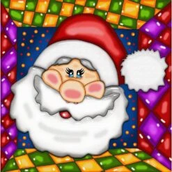 Jacarou – Broderie De Diamants 30 X 30 – Père Noël Par Anie Maltais