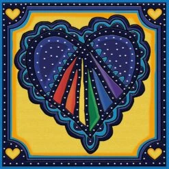 Jacarou – Broderie De Diamants 30 Cm X 30 Cm – Coeur Bleu Nuit