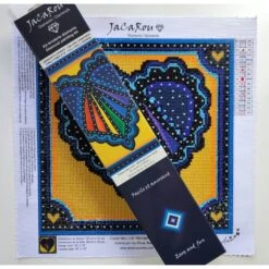 Jacarou – Broderie De Diamants 30 Cm X 30 Cm – Coeur Bleu Nuit -Périphériques De Jeu COEUR BLEU NUIT3