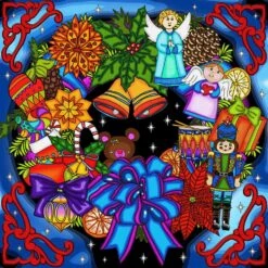 Jacarou – Broderie De Diamants 50 X 50 – Couronne De Noël