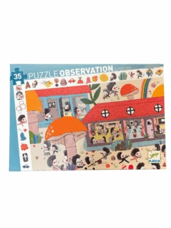 Djeco – Casse-Tête Observation 35 Pcs – L’école Des Hérissons + Poster