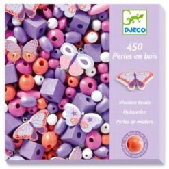 Djeco – Perles En Bois / Papillons