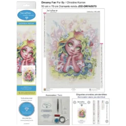 Jacarou – Broderie De Diamants Deluxe 50 X 70 – Dreamy Fae -Périphériques De Jeu DREAMYFAEJDD DRFA5070KIT