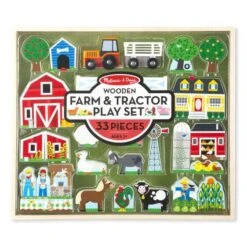 Melissa & Doug – Ensemble De Jeu En Bois – Ferme Et Tracteur