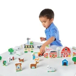 Melissa & Doug – Ensemble De Jeu En Bois – Ferme Et Tracteur -Périphériques De Jeu Ensemble de jeu en bois ferme et tracteur Melissa Doug Cadeaux Chez Guy 3