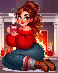 Jacarou – Broderie De Diamants Rond 40 X 50 Cm Chocolat Chaud