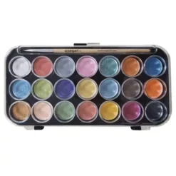 Kingart – Ensemble De Peinture Aquarelle Nacrée – 21 Couleurs -Périphériques De Jeu kingart value kingart watercolor pan set pearlescent colors 21 unique shades paint brush 29493711634593 490x.progressive