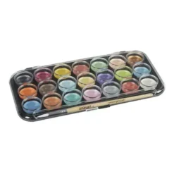 Kingart – Ensemble De Peinture Aquarelle Nacrée – 21 Couleurs -Périphériques De Jeu kingart value kingart watercolor pan set pearlescent colors 21 unique shades paint brush 29574134399137 490x.progressive
